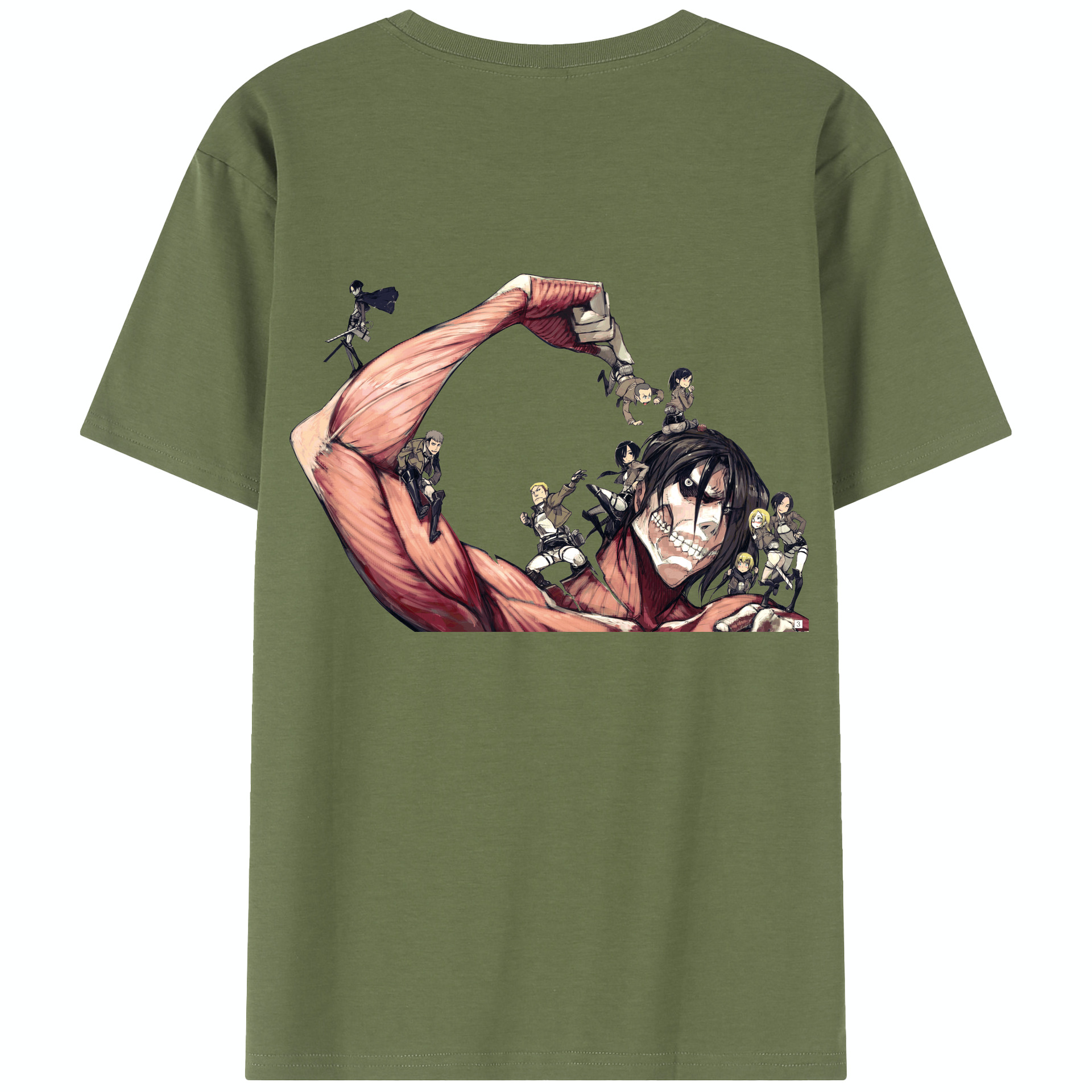 （画像用） 進撃の巨人 Attack on Titan 綿100％半袖Tシャツ（背面プリント）